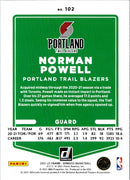 2021 Donruss Holo Red and Gold Laser Norman Powell