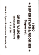 1990 Blue Sox Superstars & Rookies Superset (unlicensed) Greg Vaughn
