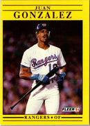 1991 Fleer Juan Gonzalez