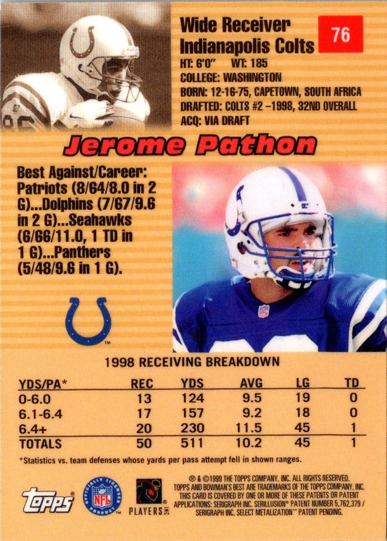 1999 Bowman's Best Jerome Pathon
