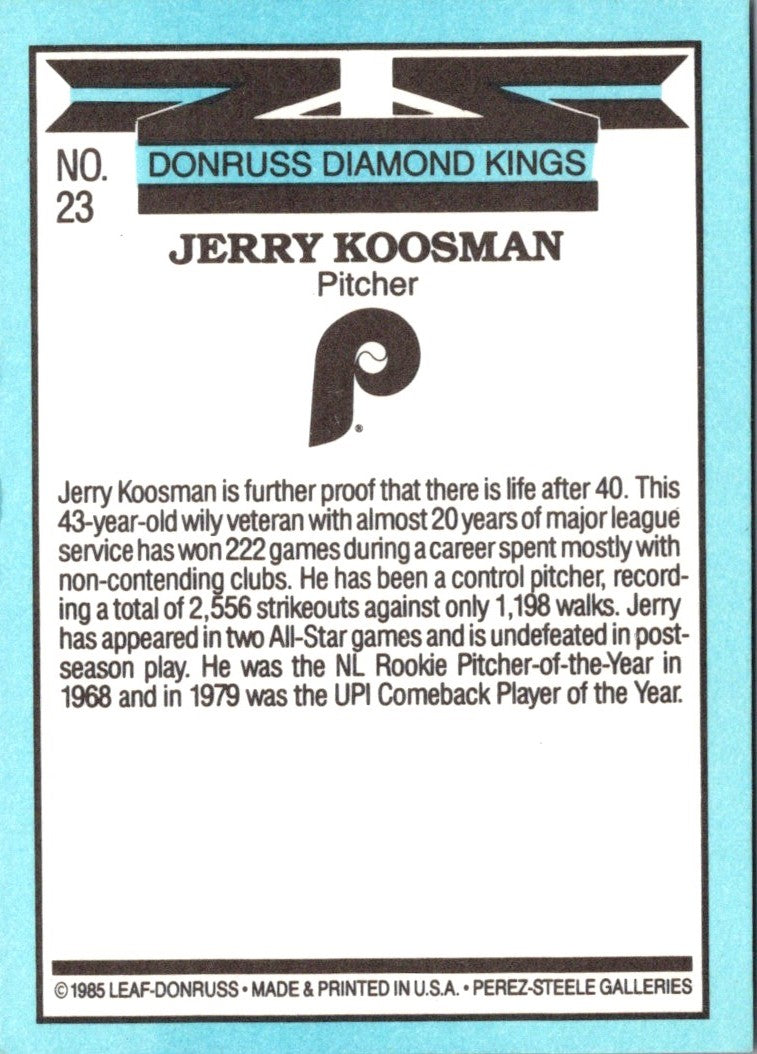 1986 Diamond Kings Jerry Koosman