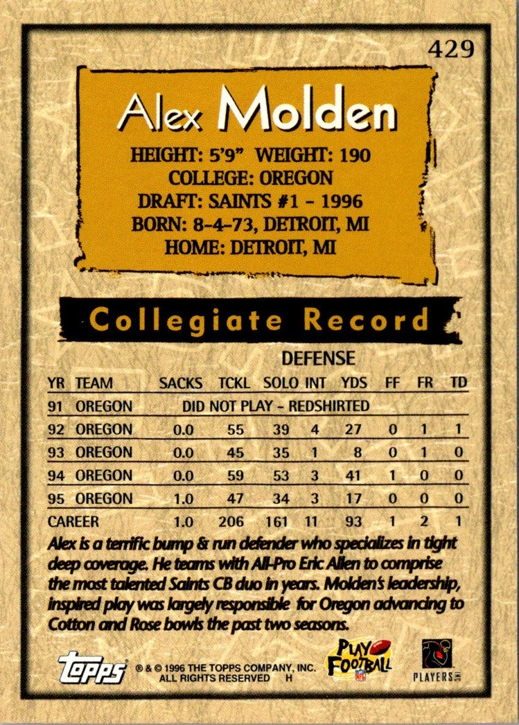 1996 Topps Alex Molden