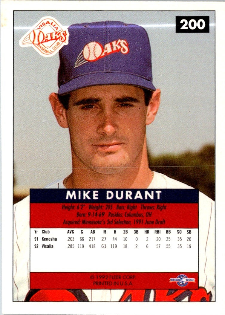 1992 Fleer Excel Mike Durant
