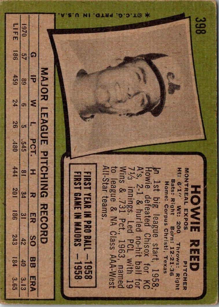 1971 Topps Howie Reed