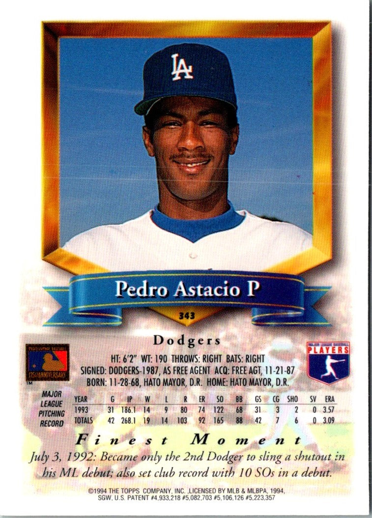 1994 Topps Finest Pedro Astacio