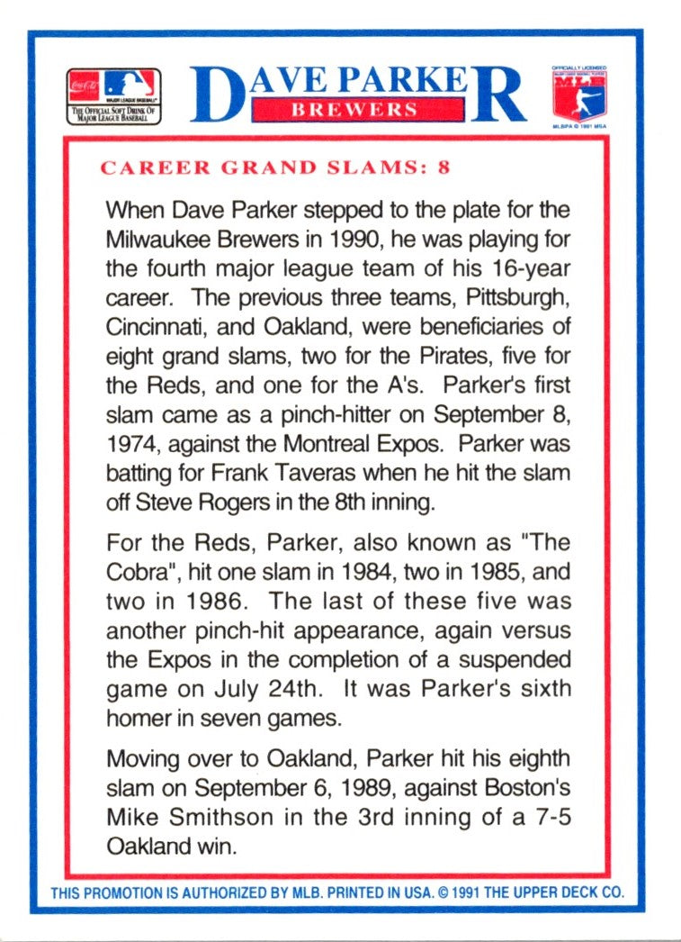 1991 Topps Dave Parker #