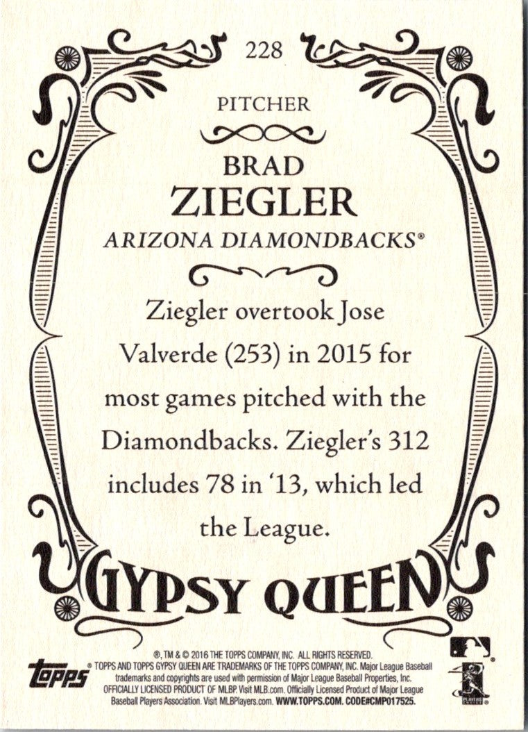 2016 Topps Gypsy Queen Brad Ziegler