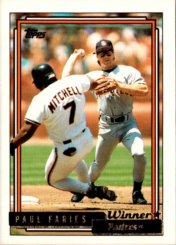 1992 Topps Gold Paul Faries #162