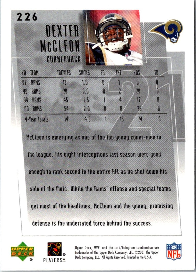 2001 Upper Deck MVP Dexter McCleon