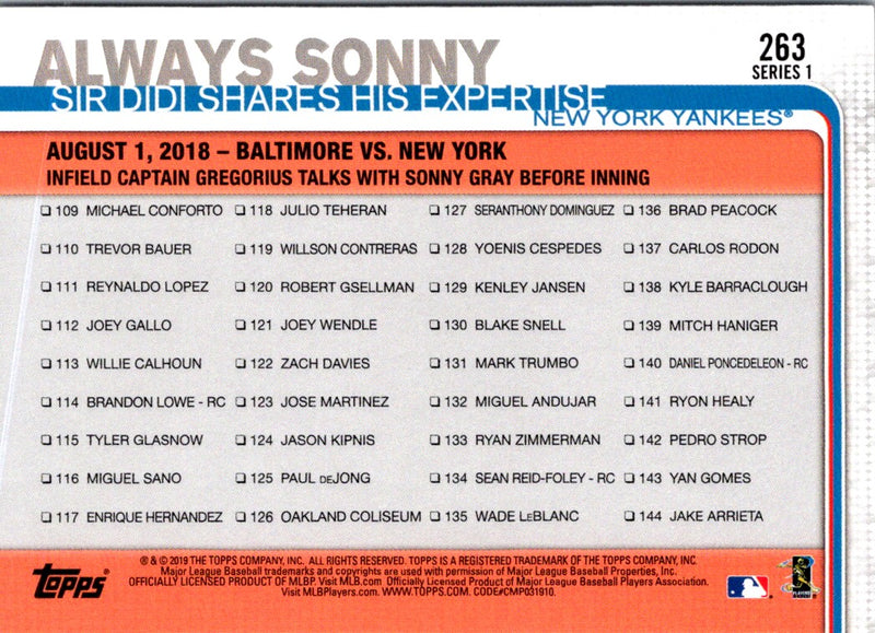 2019 Topps Always Sonny