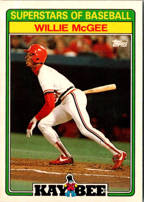 1988 Topps Kay-Bee Superstars of Baseball Willie McGee #17