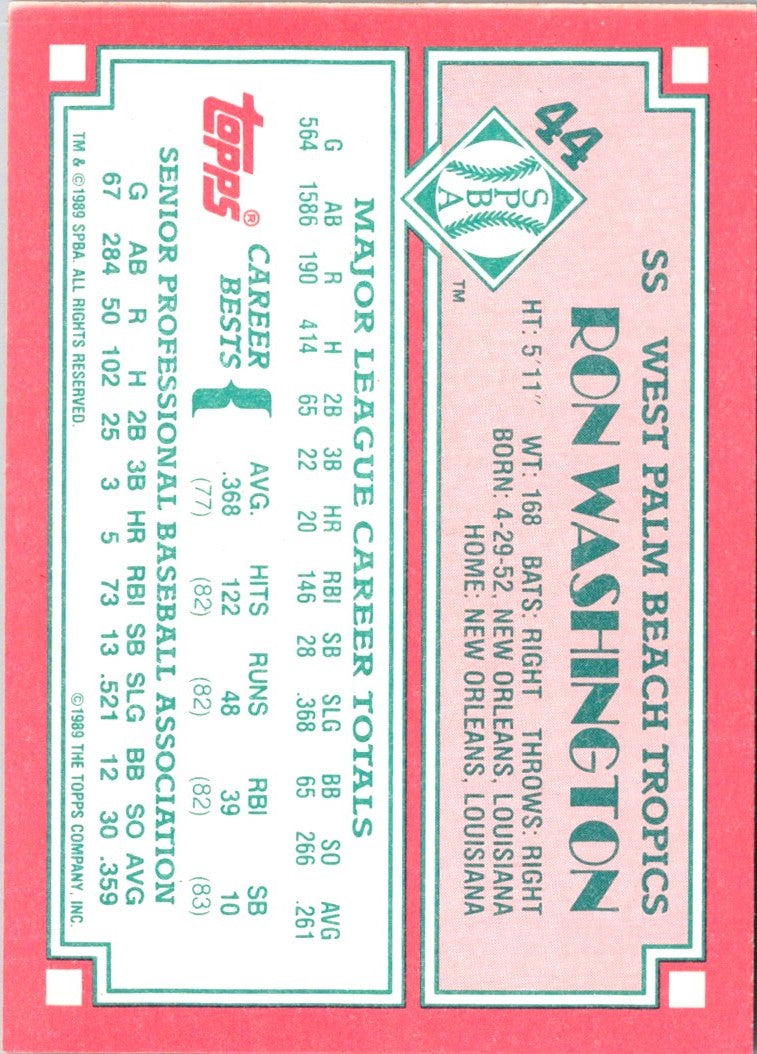 1989 Topps Senior League Ron Washington