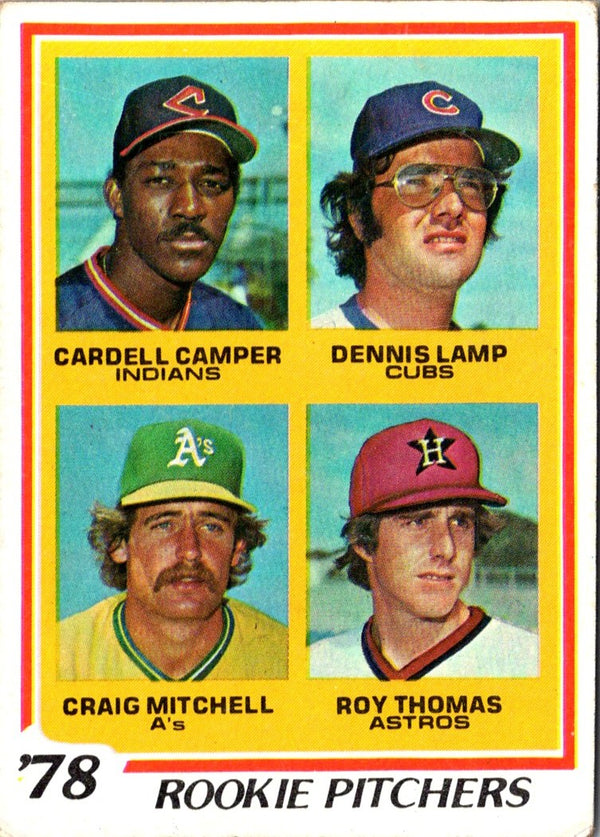1978 Topps Rookie Pitchers - Cardell Camper/Dennis Lamp/Craig Mitchell/Roy Thomas #711 Rookie