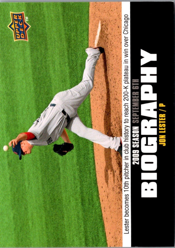2010 Upper Deck Season Biography Jon Lester #SB-174