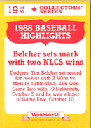 1989 Topps Woolworth Baseball Highlights Tim Belcher