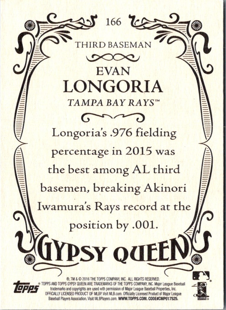 2016 Topps Gypsy Queen Evan Longoria