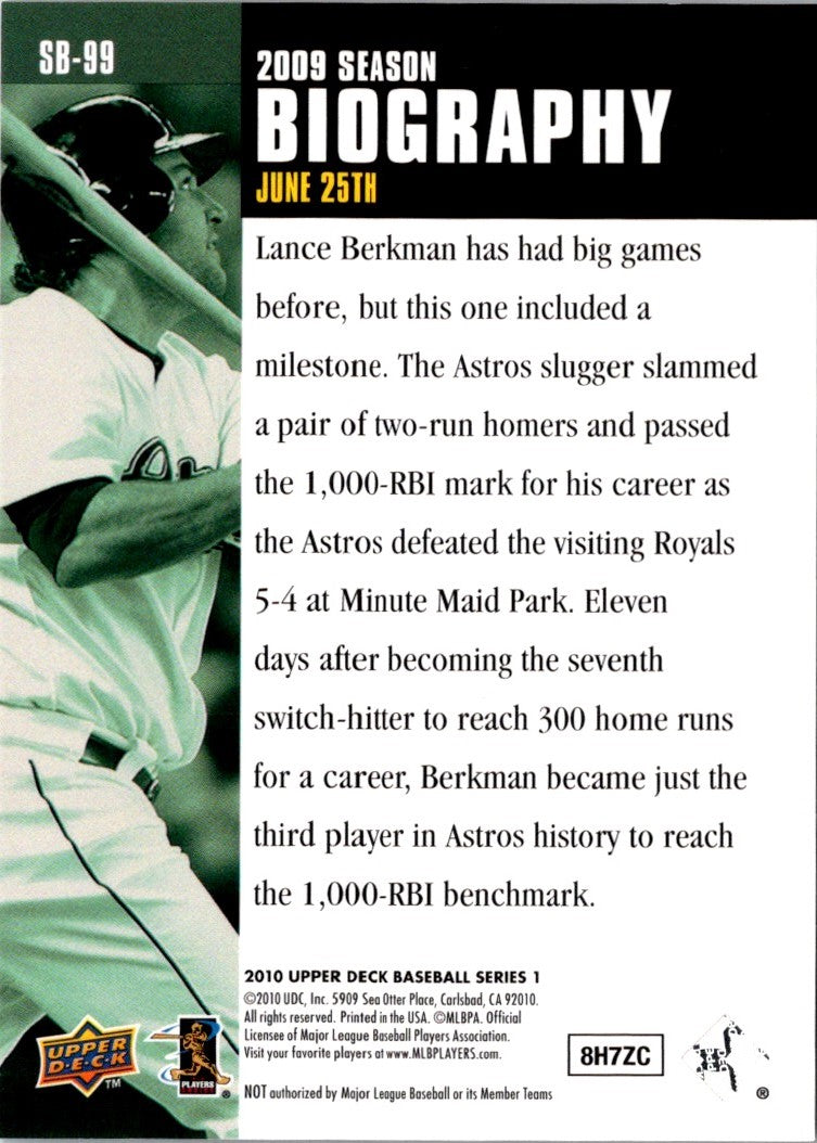 2010 Upper Deck Season Biography Lance Berkman