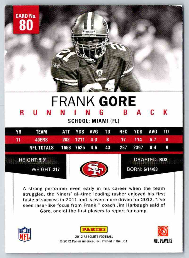 2012 Absolute Frank Gore