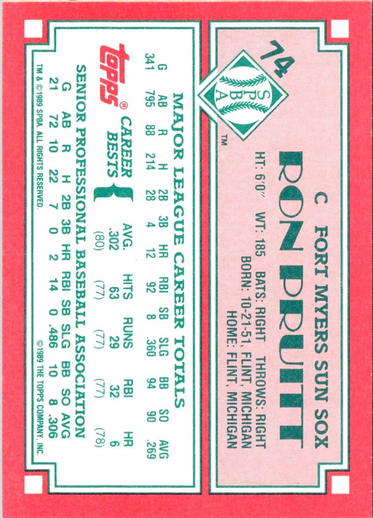 1989 Topps Senior League Ron Pruitt
