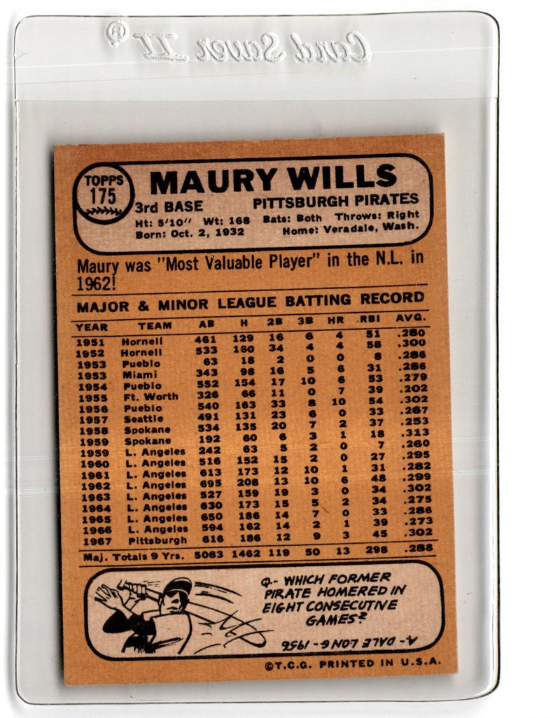 1968 Topps Maury Wills