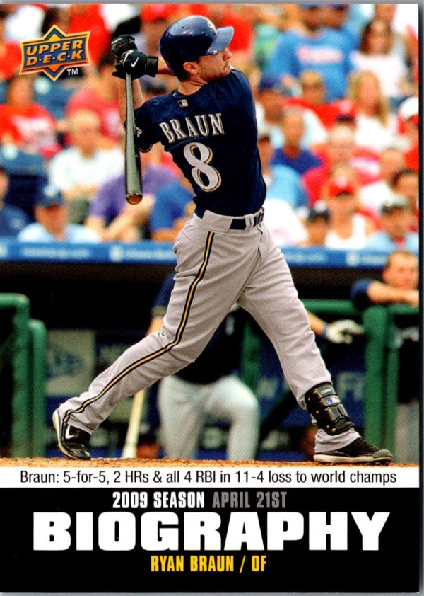 2010 Upper Deck Season Biography Ryan Braun #SB-19