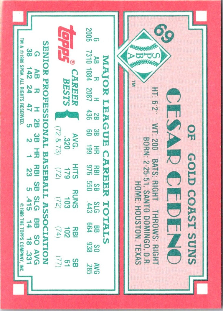1989 Topps Senior League Cesar Cedeno