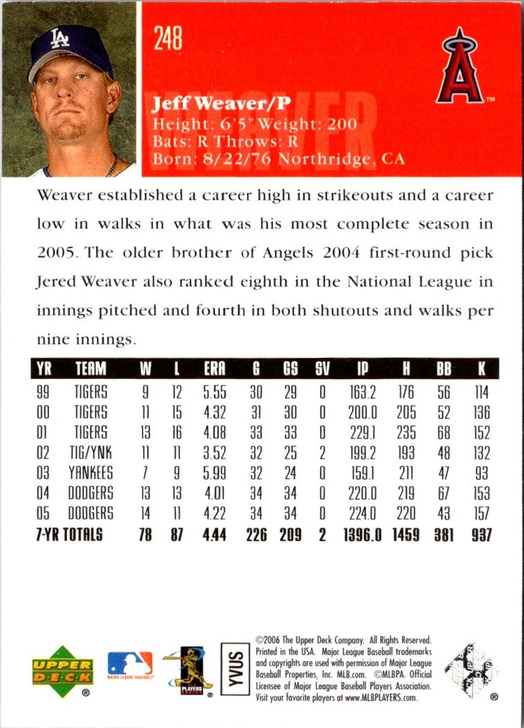 2006 Upper Deck Jeff Weaver