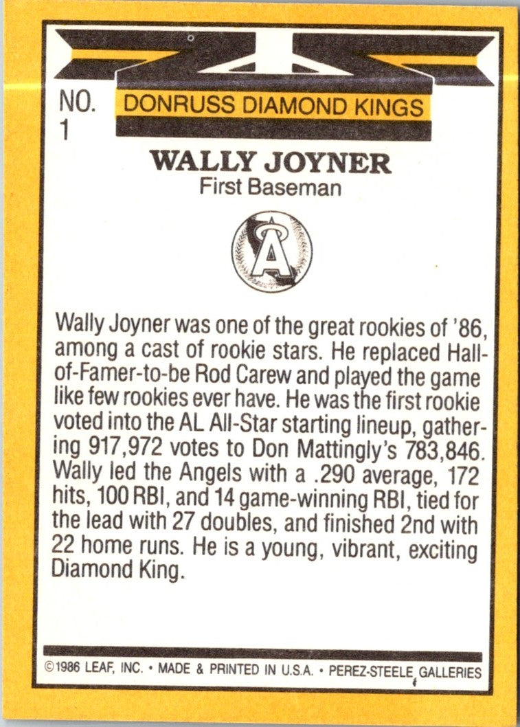 1986 Diamond Kings Wally Joyner