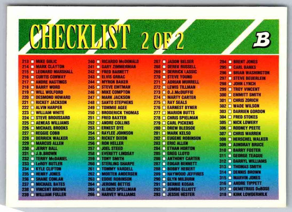 1993 Bowman Football Checklist #423