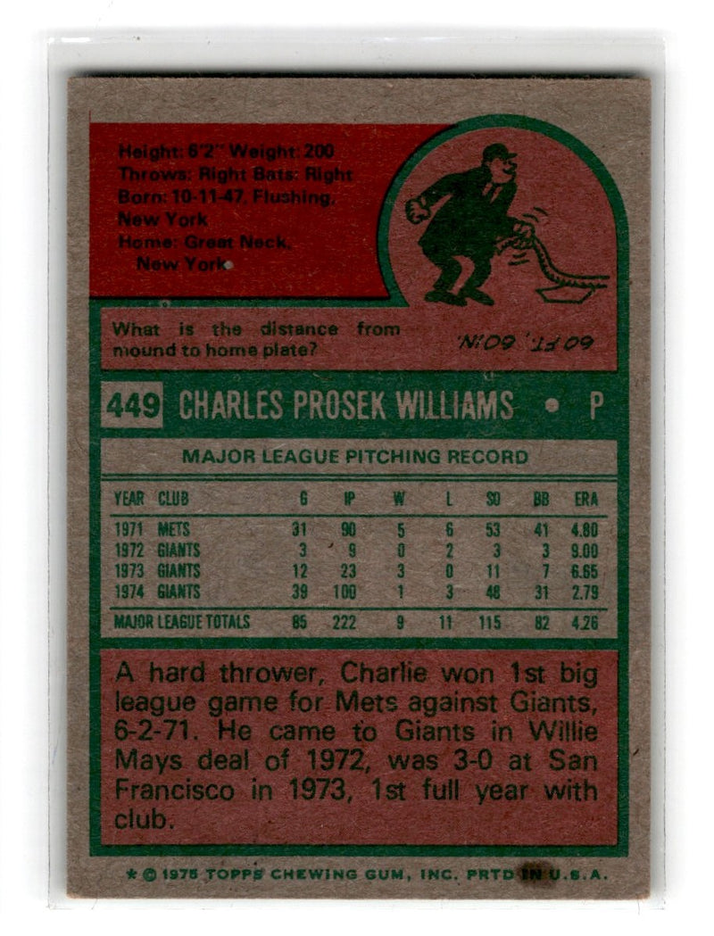 1975 Topps Charlie Williams