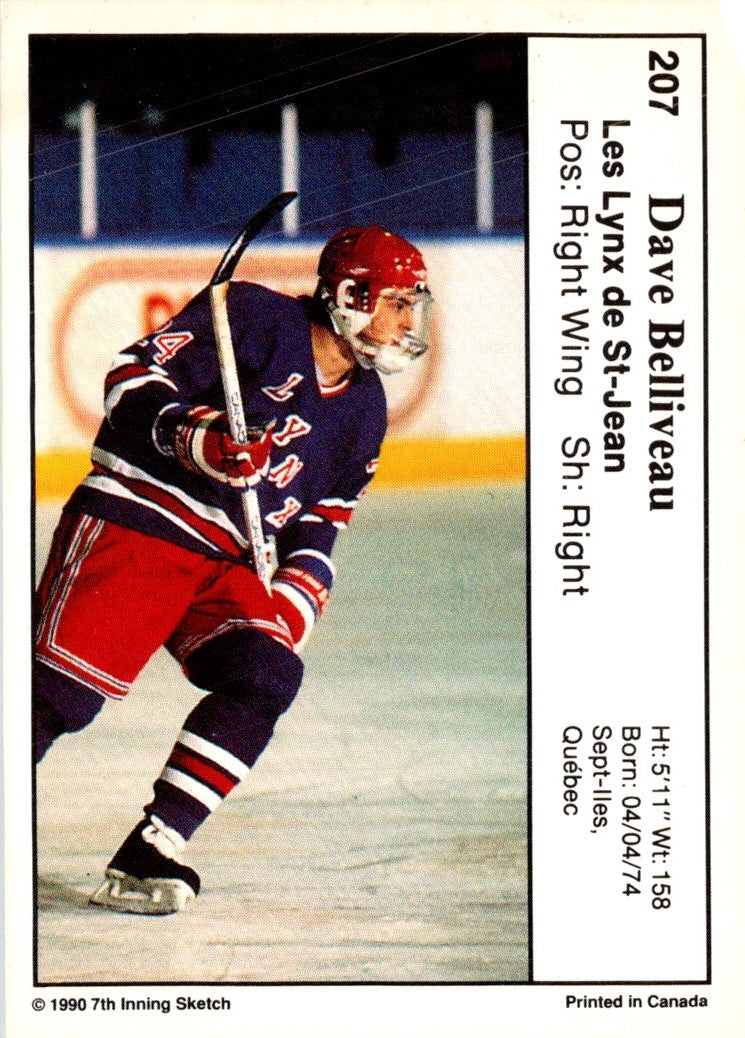 1990 7th Inning Sketch QMJHL Dave Belliveau