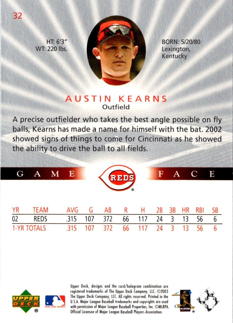 2003 Upper Deck Game Face Austin Kearns