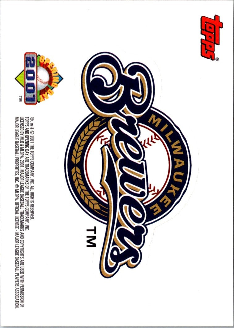2001 Topps Opening Day Stickers Milwaukee Brewers