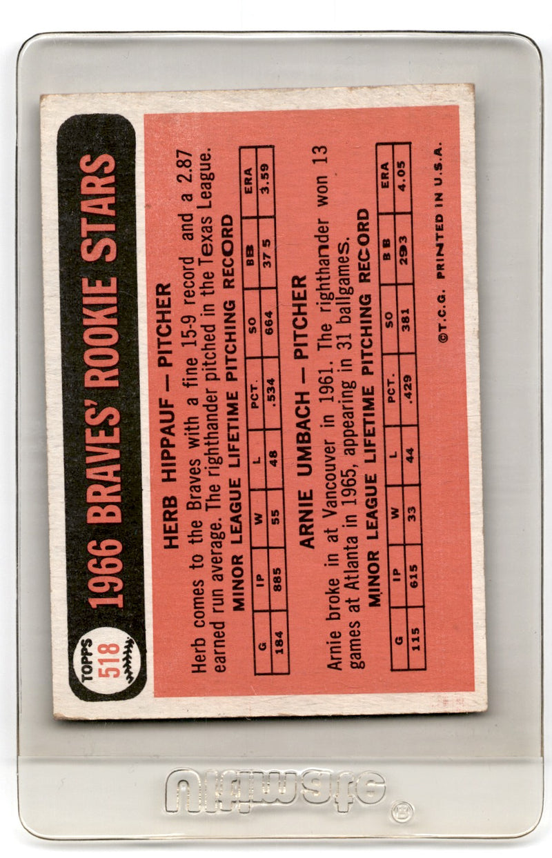 1966 Topps Braves Rookies - Herb Hippauf/Arnie Umbach