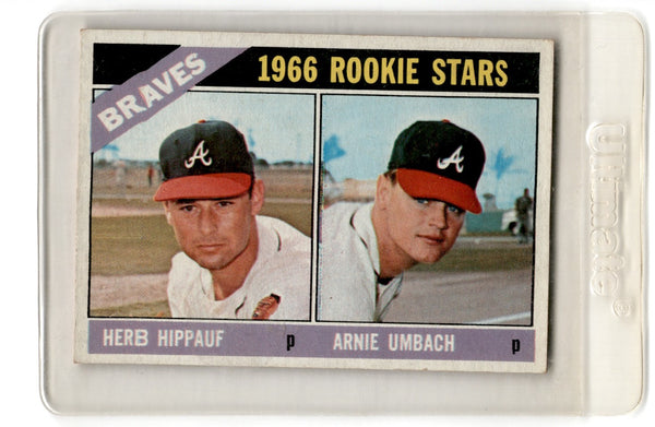 1966 Topps Braves Rookies - Herb Hippauf/Arnie Umbach #518 Rookie EX