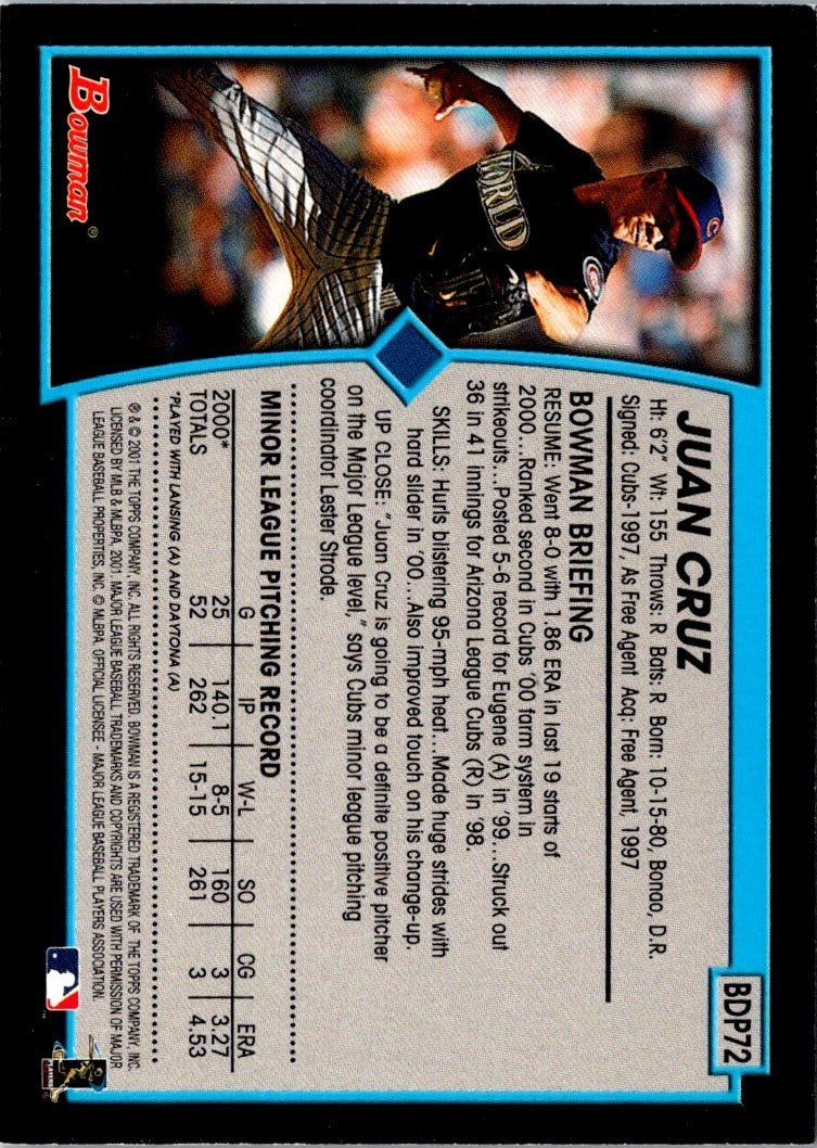 2001 Bowman Draft Picks & Prospects Juan Cruz
