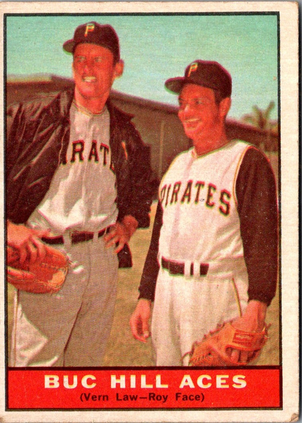 1961 Topps Buc Hill Aces-Law/ Face #250 VG-EX