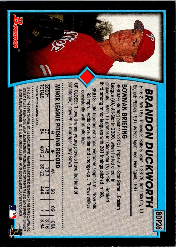 2001 Bowman Draft Picks & Prospects Brandon Duckworth