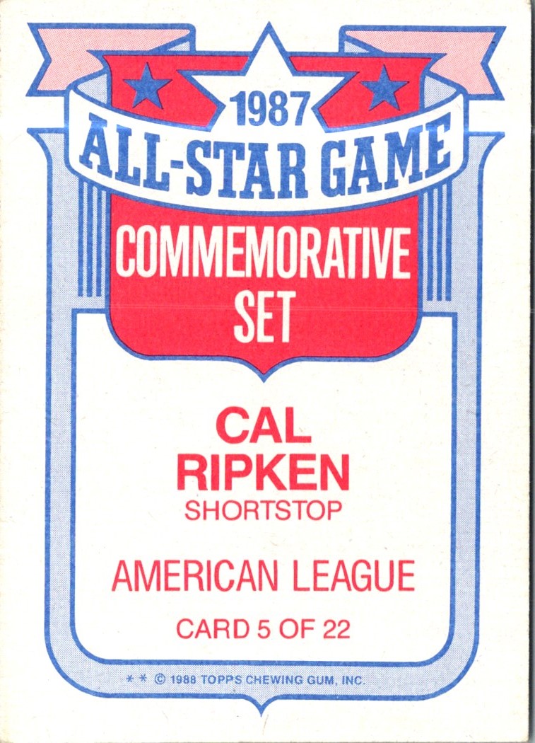 1988 Topps Glossy All-Stars Cal Ripken