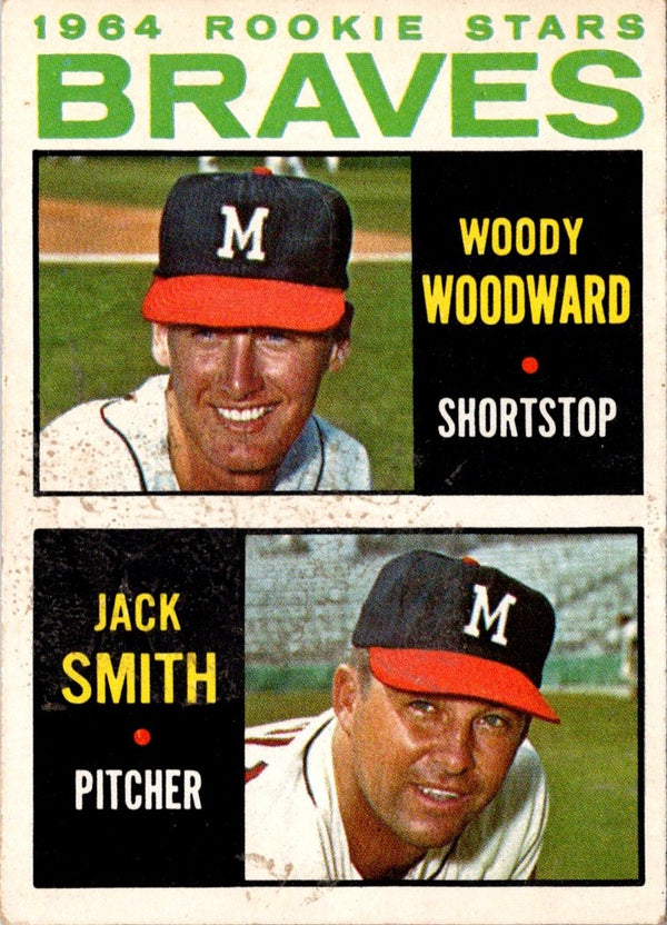 1964 Topps 1964 Braves Rookie Stars - Woody Woodward/Jack Smith #378 Rookie EX
