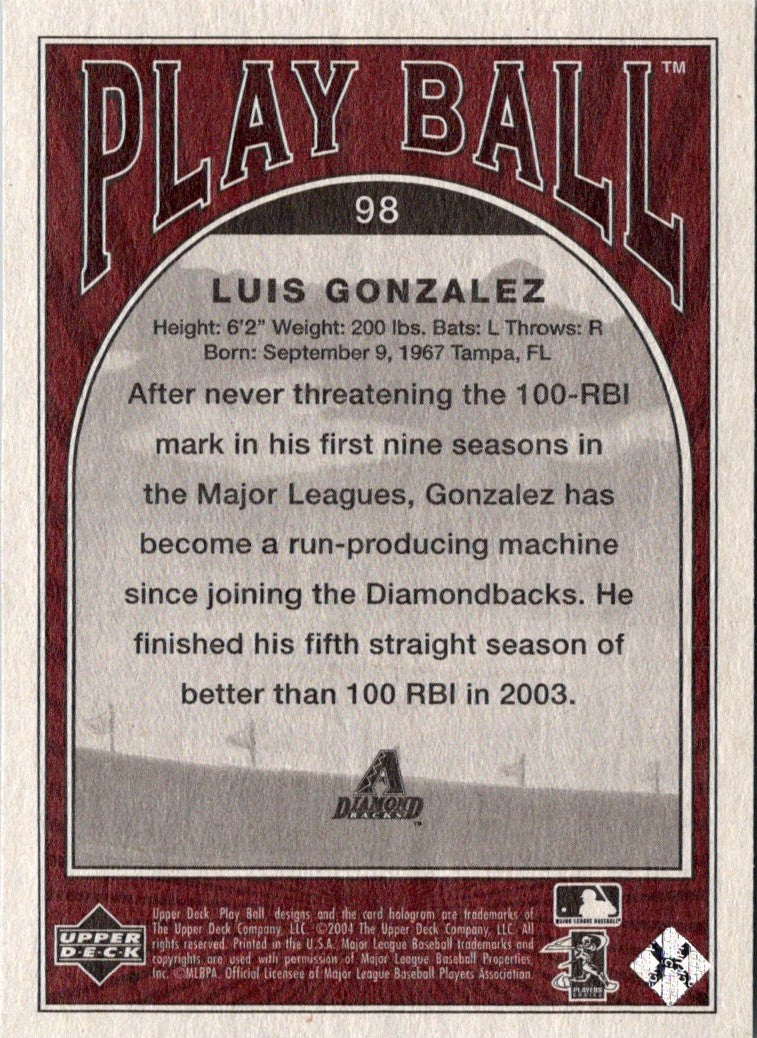 2004 Upper Deck Play Ball Luis Gonzalez