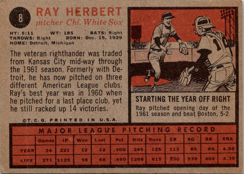 1962 Topps Ray Herbert