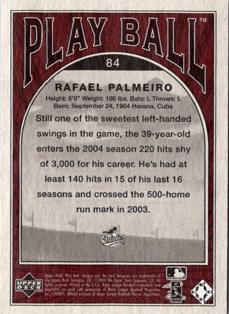 2004 Upper Deck Play Ball Rafael Palmeiro