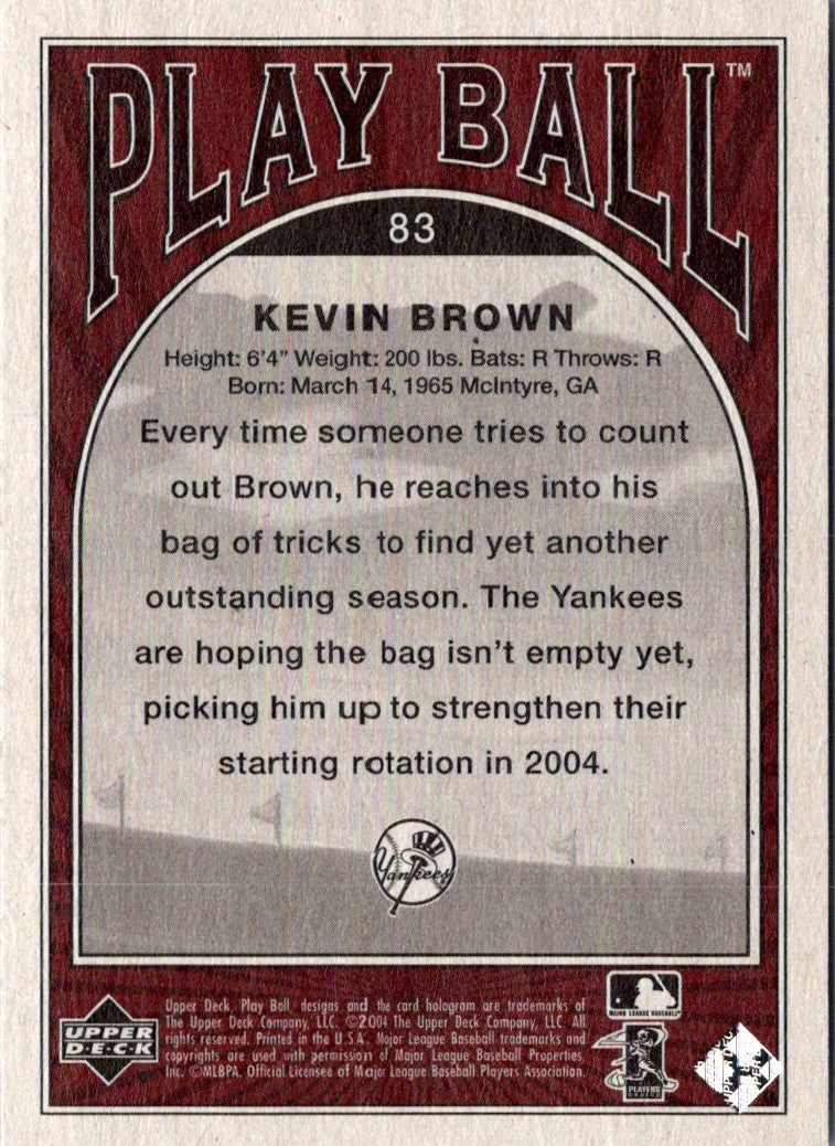 2004 Upper Deck Play Ball Kevin Brown