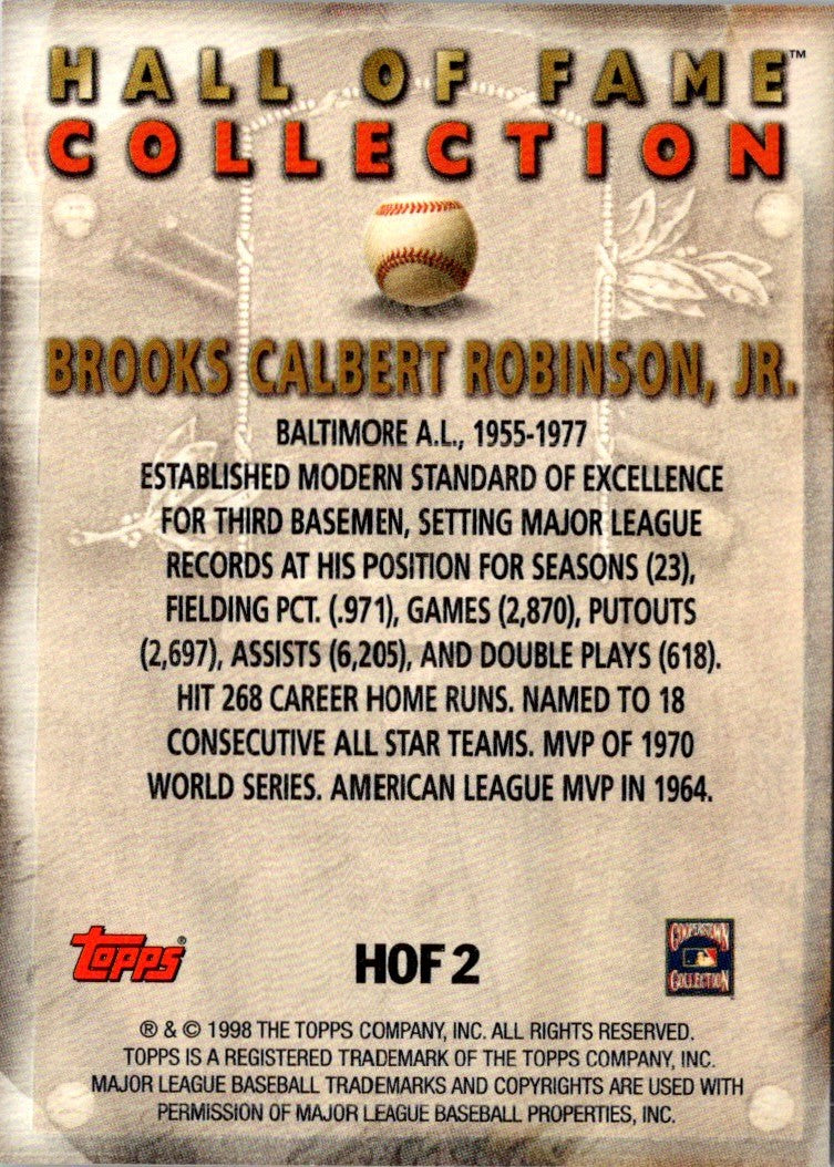 1999 Topps Hall of Fame Collection Brooks Robinson