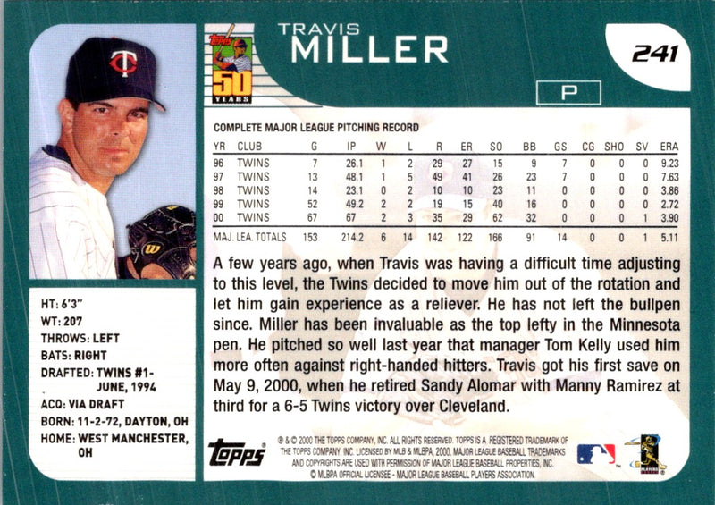 2001 Topps Travis Miller