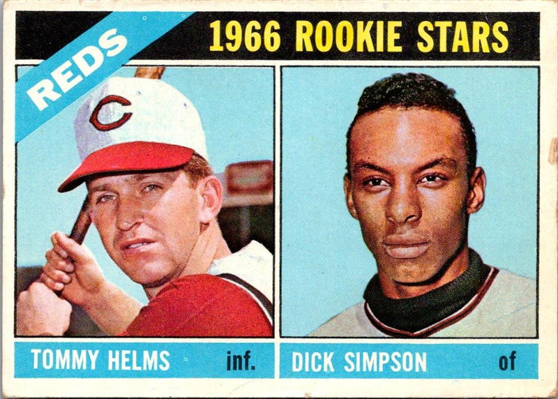 1966 Topps Reds Rookies - Tommy Helms/Dick Simpson