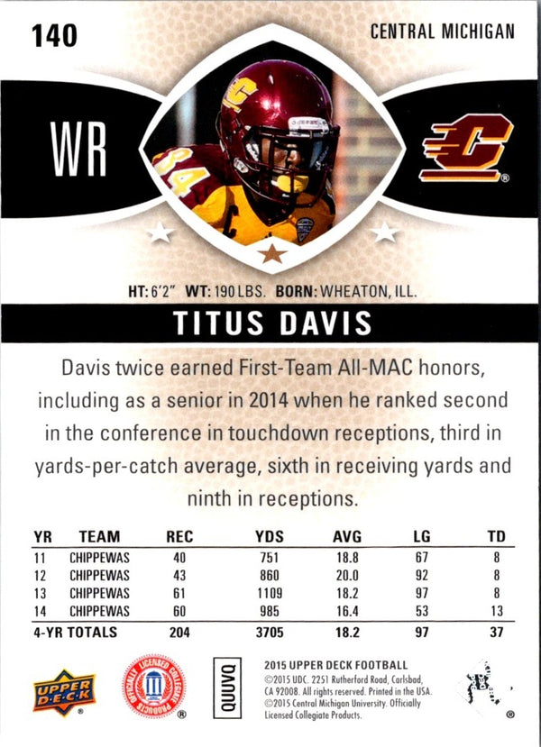 2015 Upper Deck Titus Davis #140