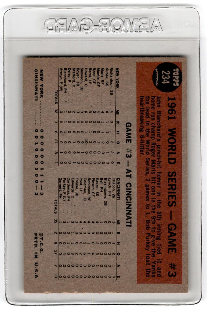 1962 Topps World Series Game #3 #234 VG-EX+