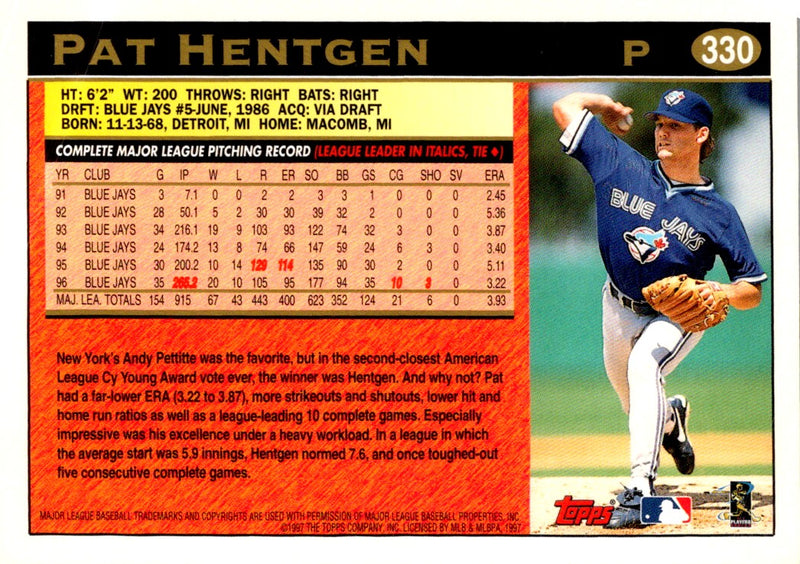 1997 Topps Pat Hentgen